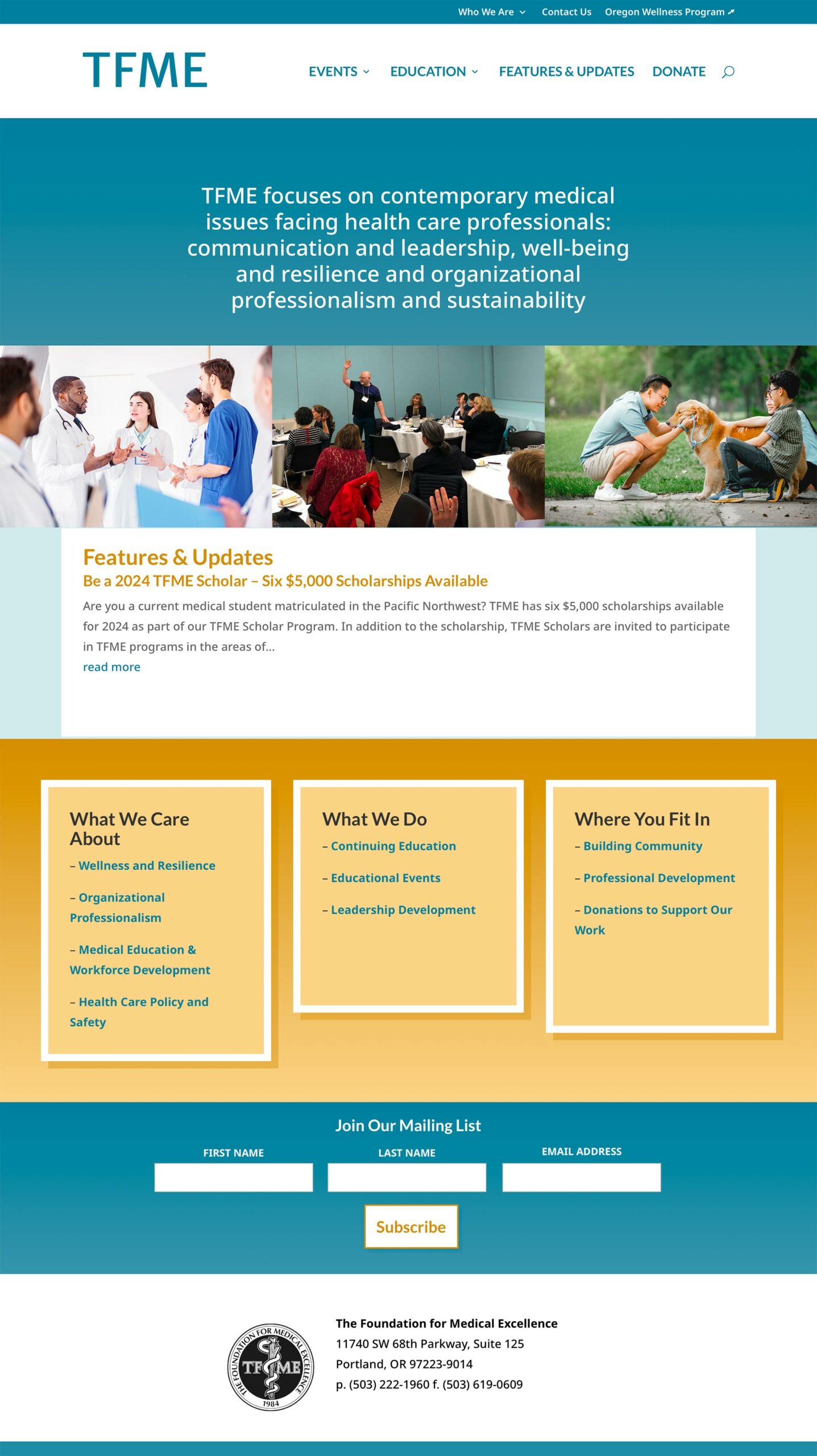 Home page of the Foundation for Medical Excellence website